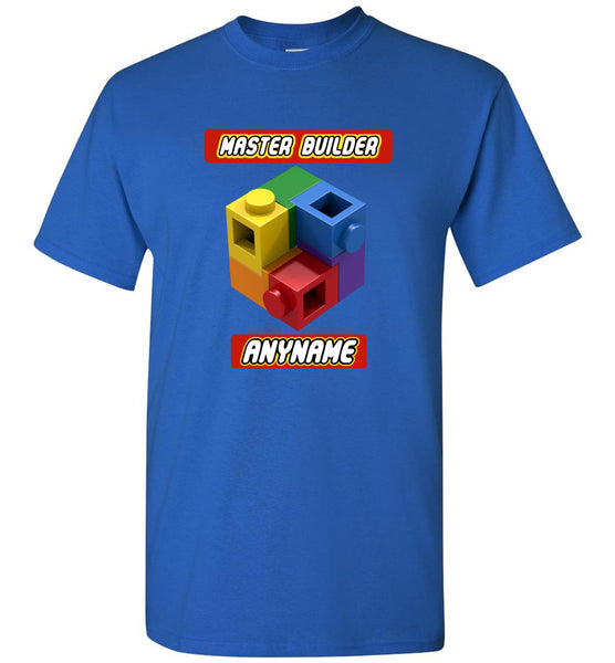 Personalized Any Name Here Master Builder Brick Toy Fan TShirt