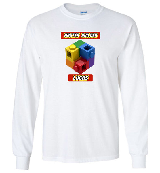LUCAS FIRST NAME EXPERT MASTER BUILDER YOUTH TSHIRT