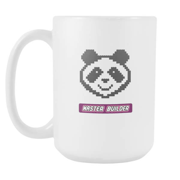 Panda Master Builder Toy Brick Toy 15oz White Ceramic Mug