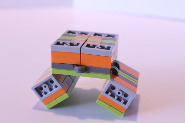 Colorful Magic Folding Fidget Cube Parts KIT, Built with Toy Bricks (Instructions download included)