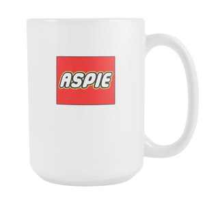 ASPIE Aspergers Coffee / Cocoa / Tea 15oz Ceramic Brick Toy (Toy Brick) Mug