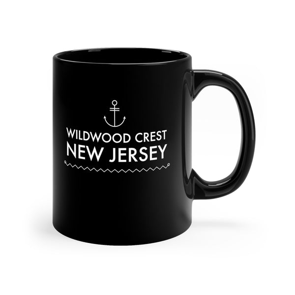 Wildwood Crest New Jersey Black Ceramic Graphic Mug 11 oz