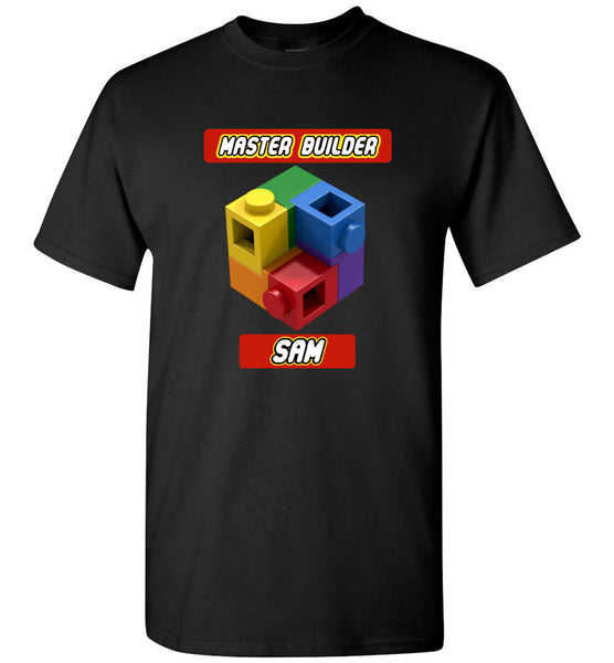 SAM FIRST NAME Master Builder TShirt for Toy Brick Fan Sam
