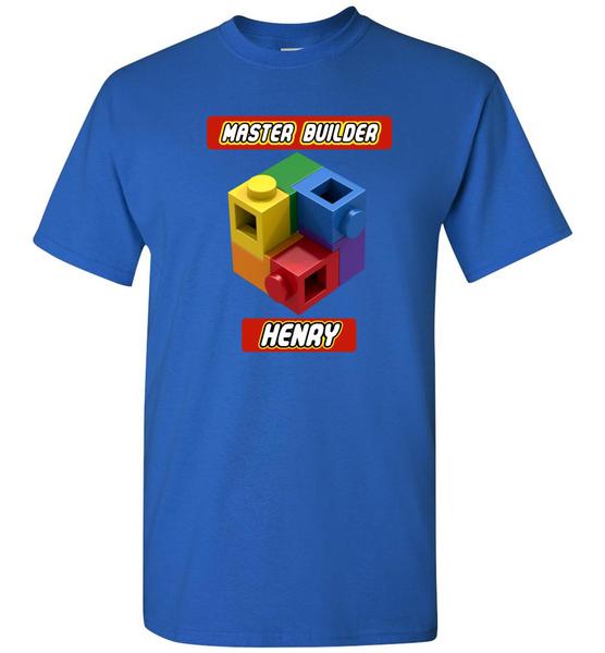 Your First Name Here Master Builder Brick Toy Fan TShirt Expert Tee