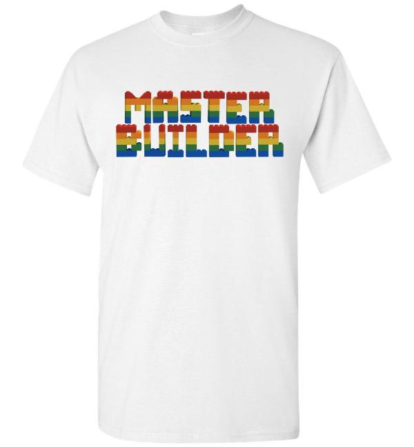 Master Builder Rainbow Brick Letters T-Shirt (Default) – Brickablocks.com