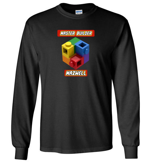 MAXWELL first name Master Builder Brick Toy Fan TShirt
