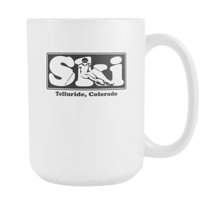 Telluride Colorado SKI Graphic Mug for Skiing your favorite mountain, city or resort town 15oz
