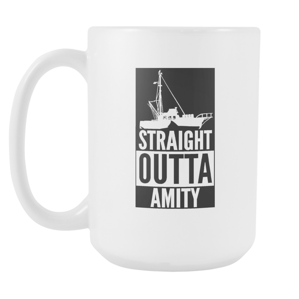 Straight Outta Amity 15oz White Ceramic Jaws Shark Mug