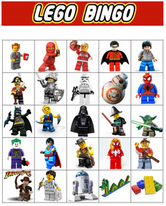 Downloadable Printable BRICK Bingo Game for Toy Brick Themed Birthday Parties