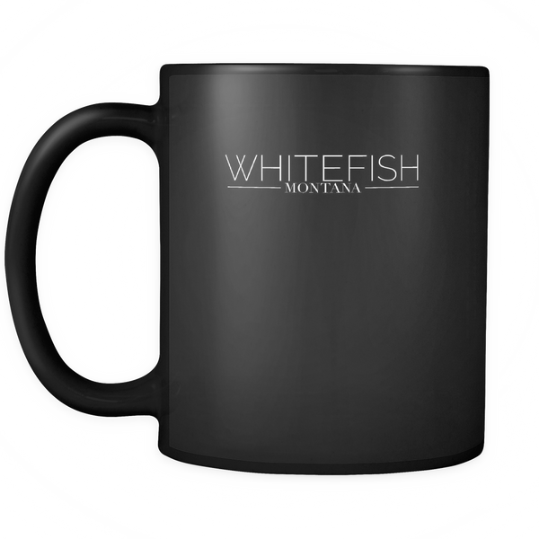 Whitefish Montana Black Ceramic Graphic Mug 11 oz