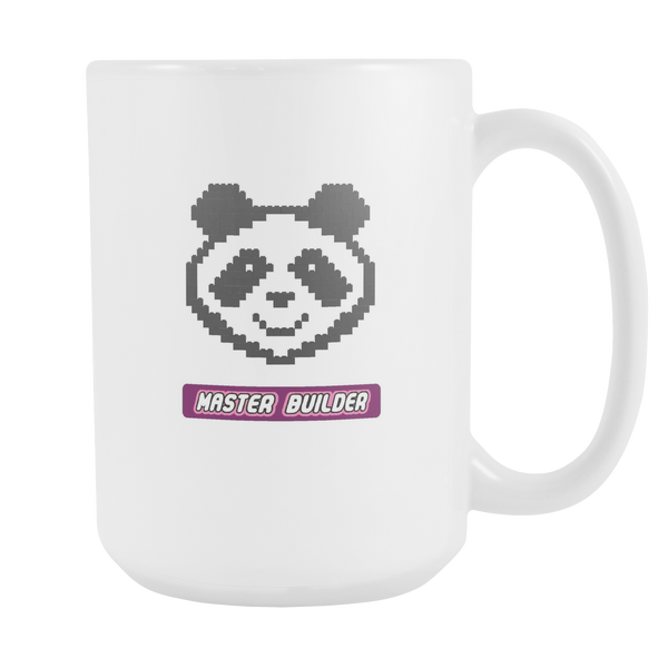 Panda Master Builder Toy Brick Toy 15oz White Ceramic Mug