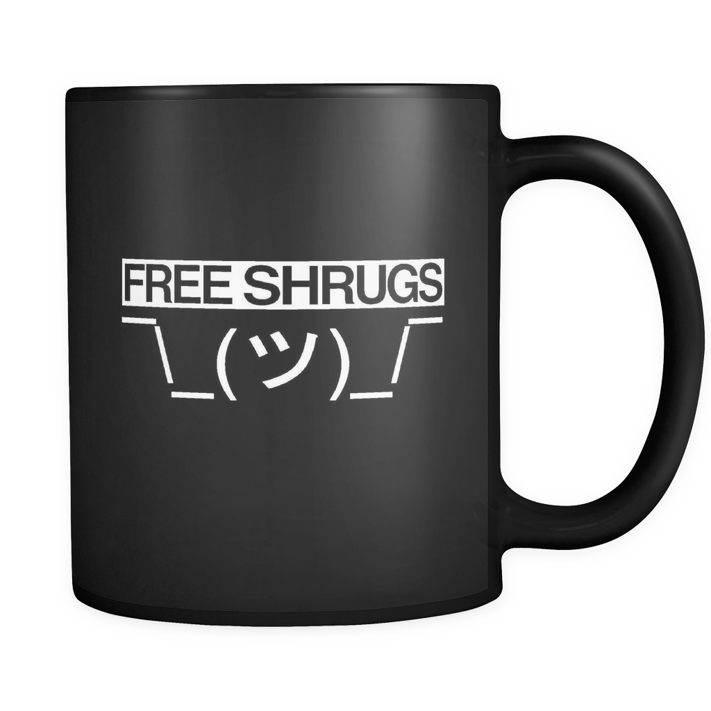 Funny "Free Shrugs" Mug (Take-off on Free Hugs)