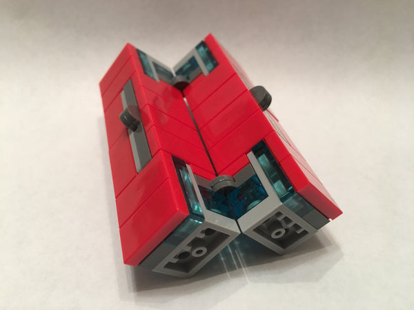 Red and Blue Folding Fidget Cube Parts KIT, Built with Toy Bricks (Instructions download included)