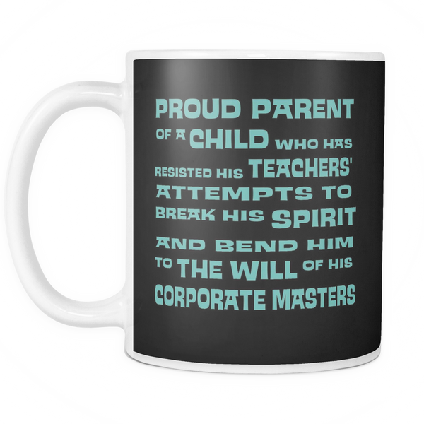 Proud Parent of Spirited boy 11oz Ceramic Mug Funny Kids Gift for Dad