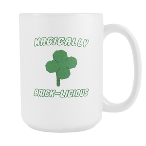 Magically Brick-Licious Toy Brick Saint Patrick's Day 15 Ounce Ceramic Coffee Mug