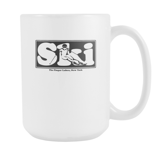The Finger Lakes New York SKI Graphic Mug for Skiing your favorite mountain, city or resort town 15oz