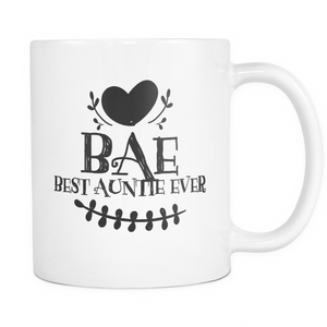 Best Auntie Ever BAE Gift Mug 11oz White Ceramic