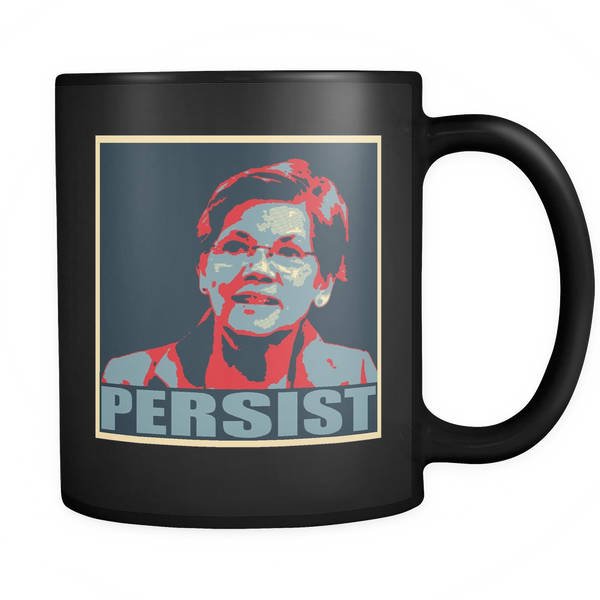 Iconic Nevertheless, She Persisted Black Coffee Mug Ceramic 11 oz