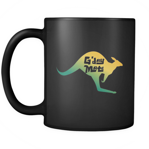G'day Mate Australian Kangaroo Souvenir Mug Black 11oz