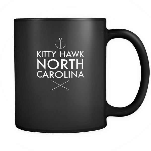 Kitty Hawk North Carolina Black Ceramic Graphic Mug 11 oz