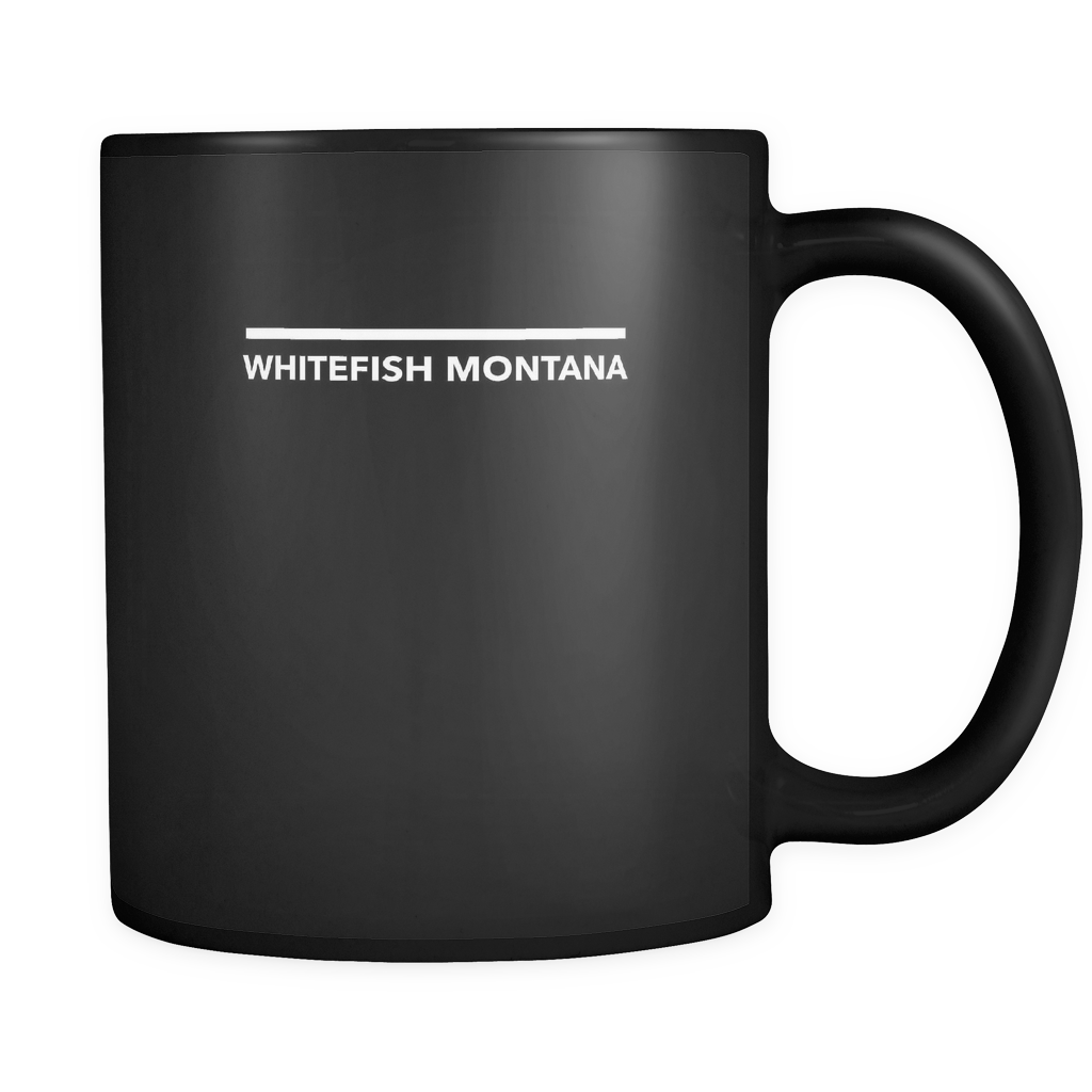 Whitefish Montana Coffee Black Ceramic Graphic Mug 11 oz