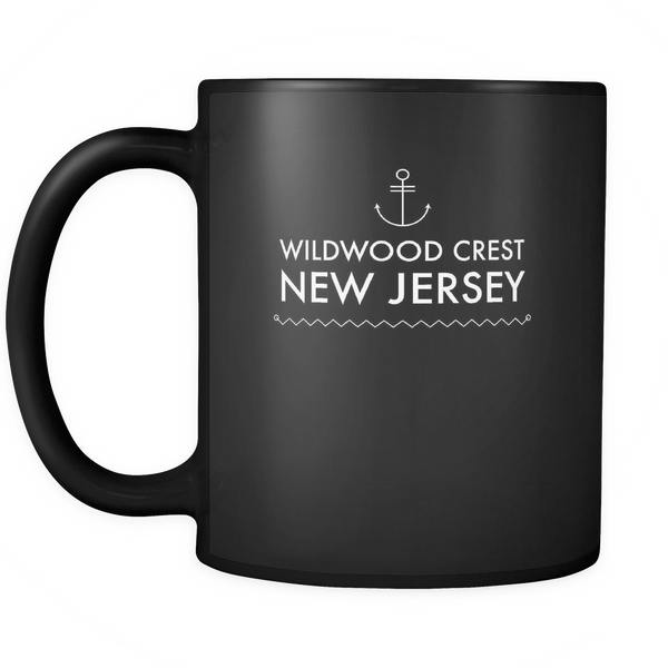 Wildwood Crest New Jersey Black Ceramic Graphic Mug 11 oz