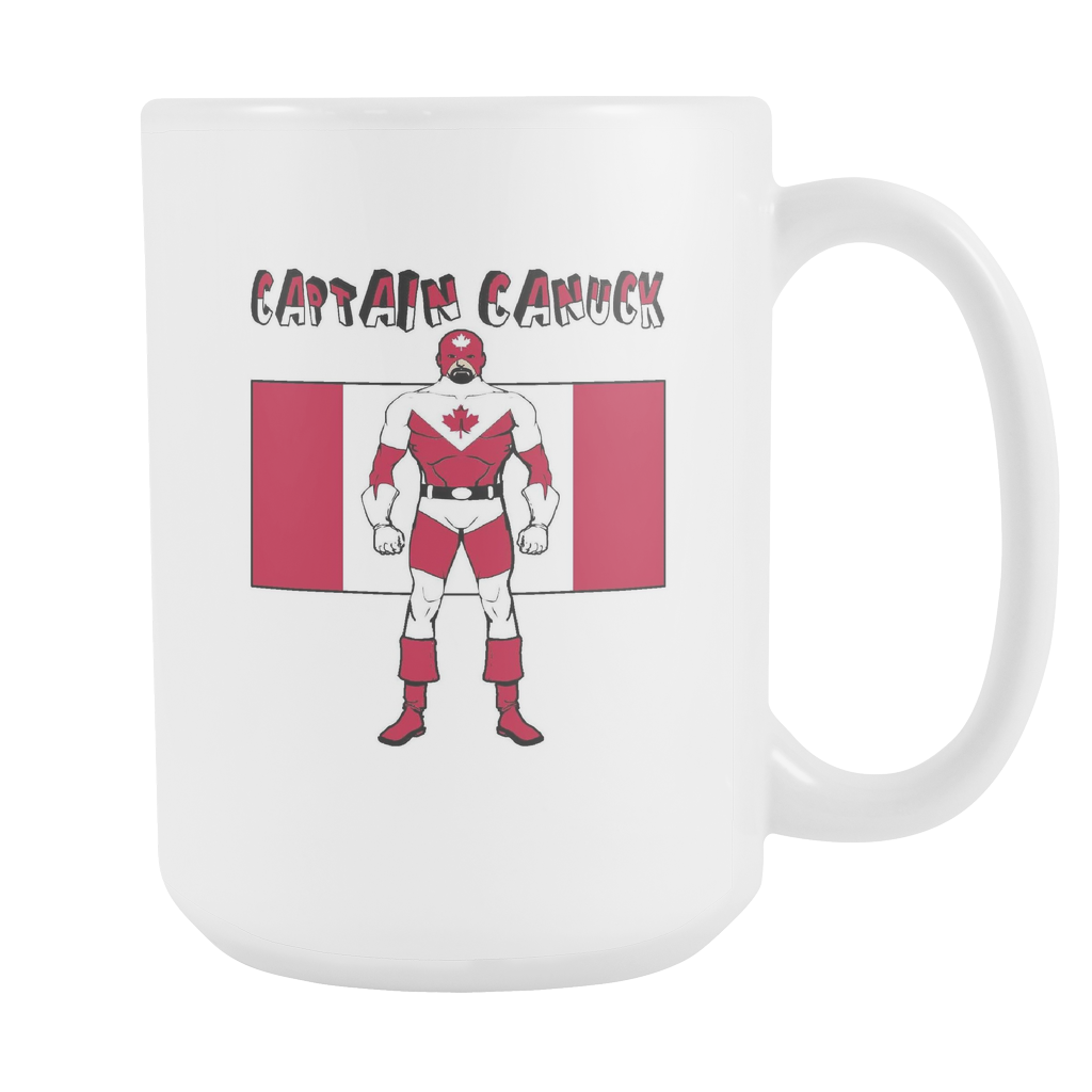 Canadian Super Hero Captain Canadien Canuck Superhero 15oz White Ceramic Mug