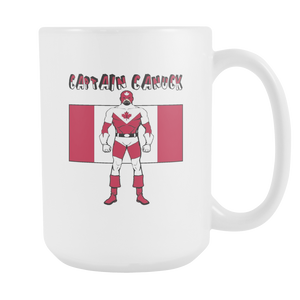 Canadian Super Hero Captain Canadien Canuck Superhero 15oz White Ceramic Mug