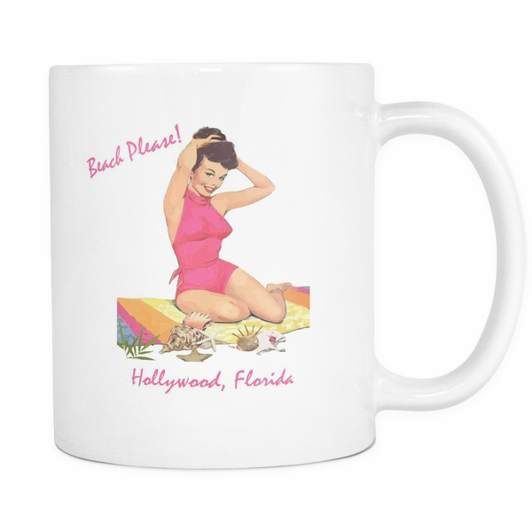 Hollywood Florida Beach Please Mug 11oz Vacation Souvenir Coffee Cup