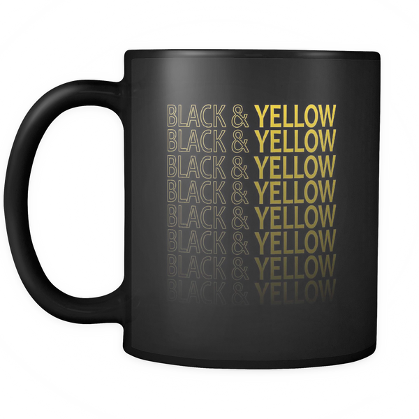 Black & Yellow Black Ceramic Graphic Mug 11 oz
