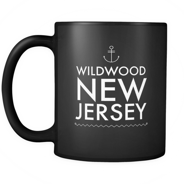 Wildwood New Jersy Black Ceramic Graphic Mug 11 oz