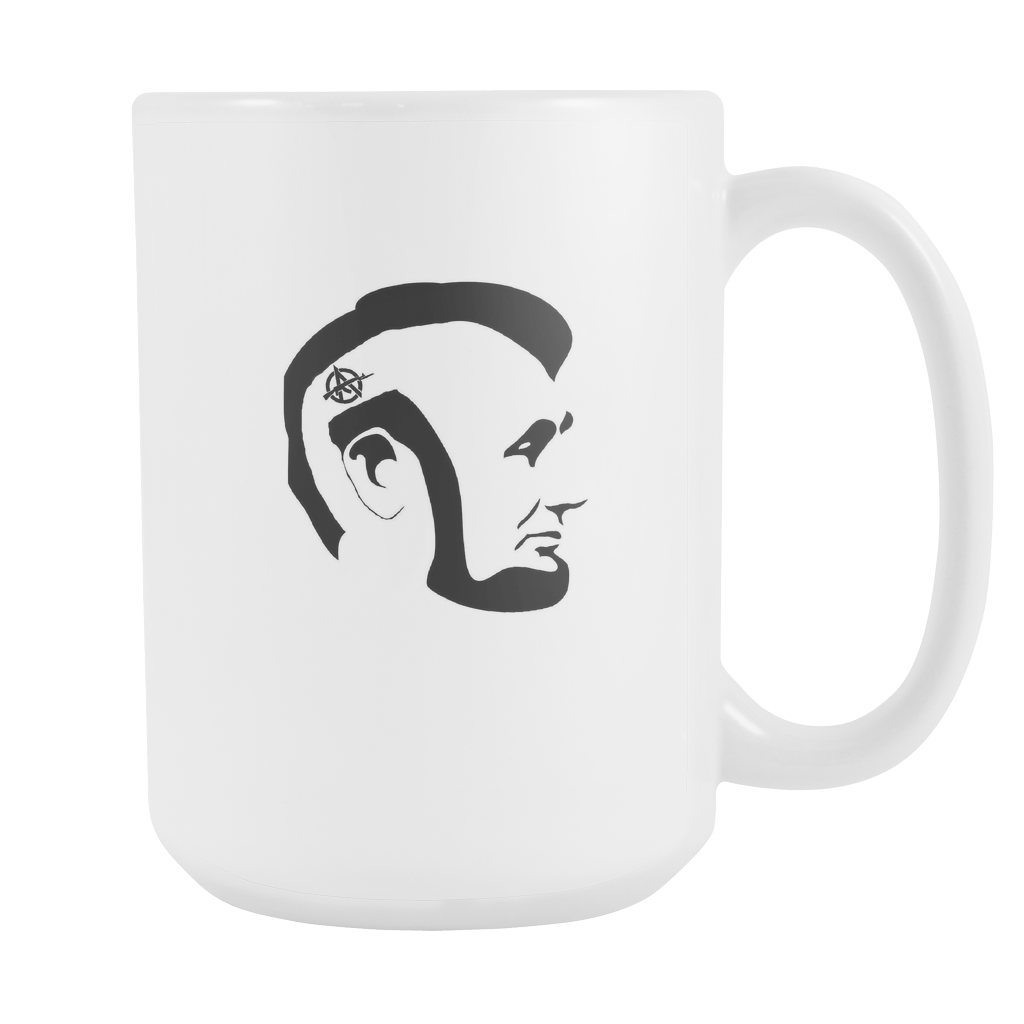Punk Rock Abraham Lincoln Anarchy Symbol Cup 15oz White Ceramic Mug