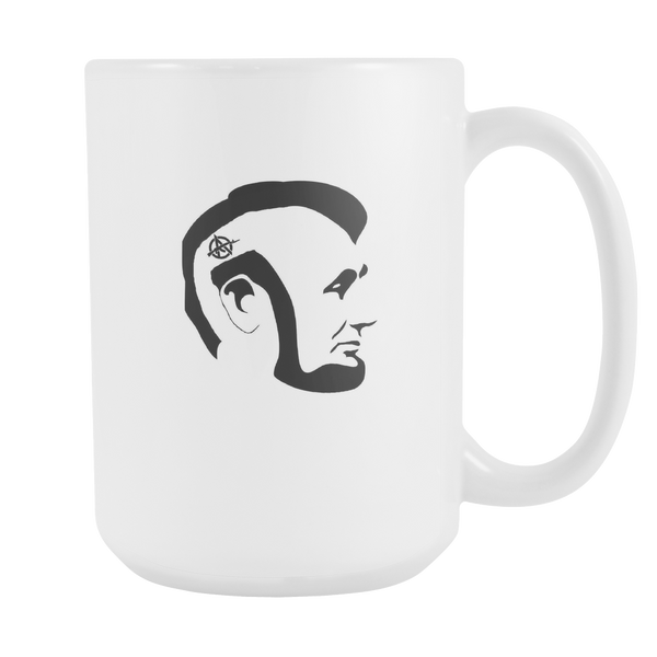 Punk Rock Abraham Lincoln Anarchy Symbol Cup 15oz White Ceramic Mug