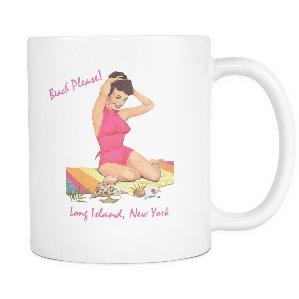 Long Island New York Beach Please Mug 11oz Vacation Souvenir Coffee Cup
