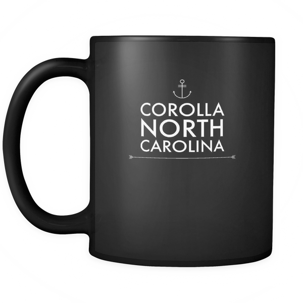 Corolla North Carolina Black Ceramic Graphic Mug 11 oz