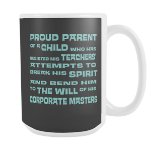 Proud Parent of Spirited boy 15oz Ceramic Mug Funny Kids Gift for Dad