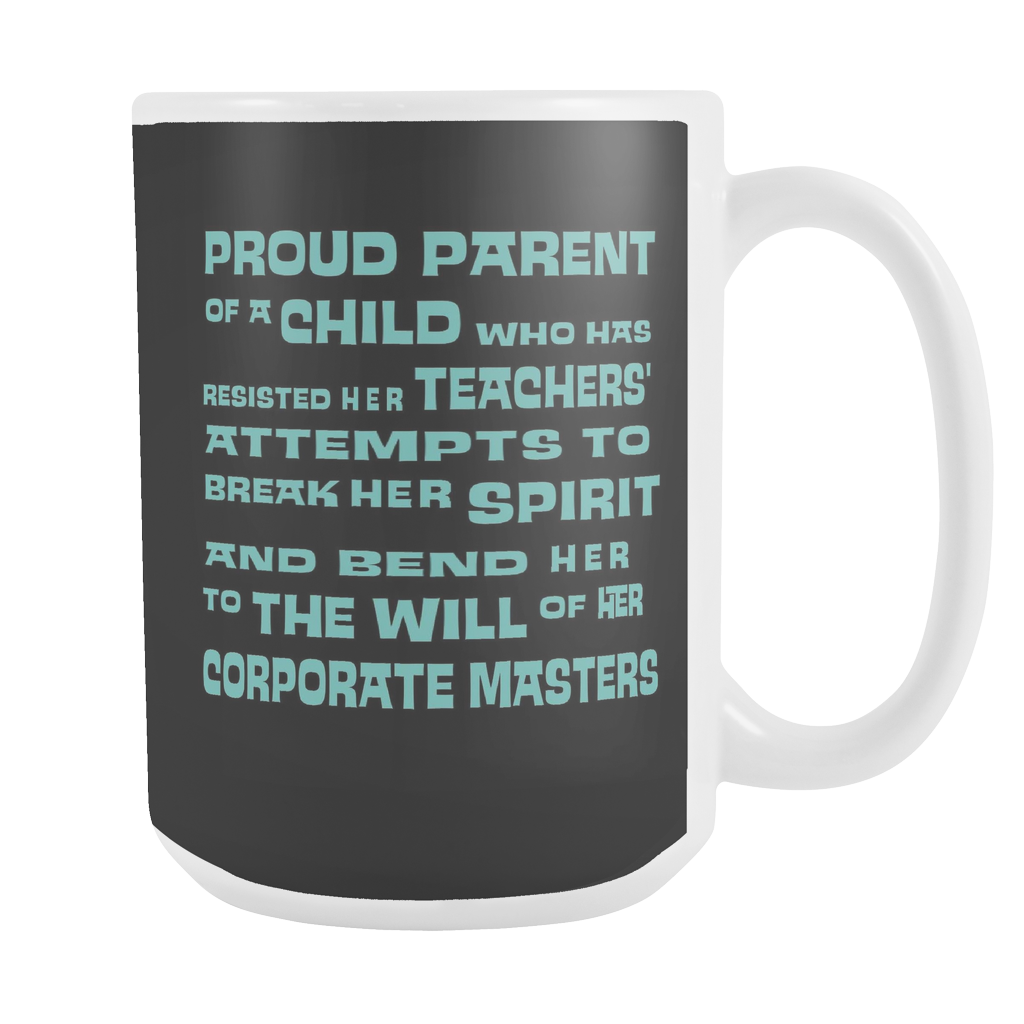 Proud Parent of Spirited Girl 15oz Ceramic Mug Funny Kids Gift for Dad