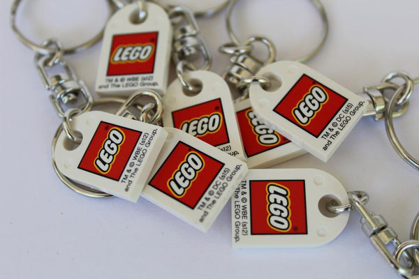 Leading brand toy Brick Key Chain with Classic LOGO on White Plate Keyring or Key chain