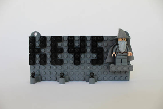 Toy Brick Key chain Organizer with Gandalf Minifigure