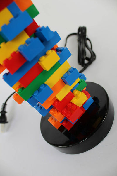 Kids Bedroom Lamp Built with Toy Bricks (Red, Blue, Orange, Yellow, Green)