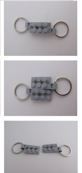 Toy Brick Key Organizer with 5 Key Chain and Carabiner Clip Pairs