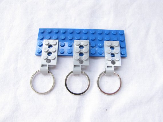 Toy Brick Key Plate Organizer with 3 Key Rings