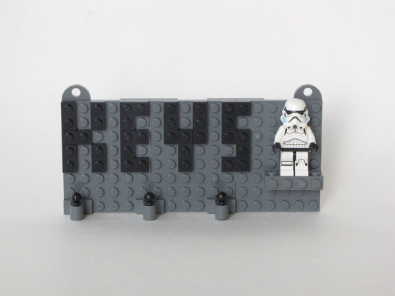 Toy Brick Key Organizer with Original Trilogy Storm Trooper Minifigure