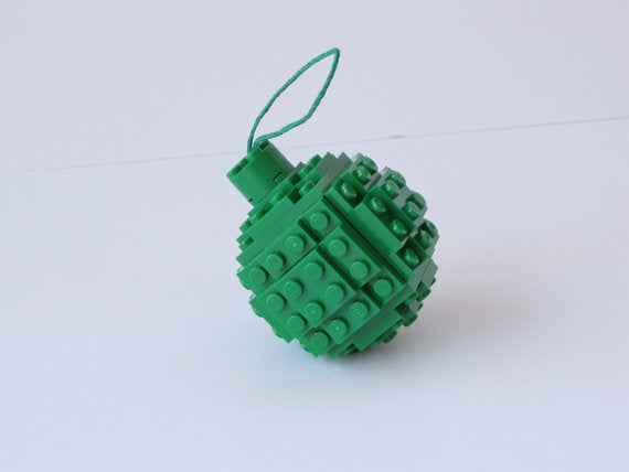 Christmas Ornament - Green (Made with real Toy Bricks)
