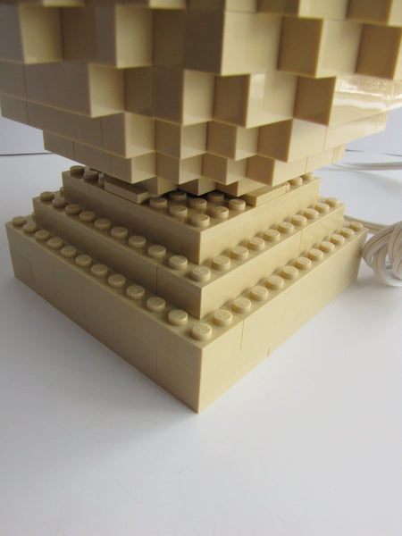 Brick Accent Lamp, Built with Tan Toy Bricks