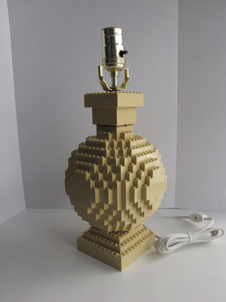 Brick Accent Lamp, Built with Tan Toy Bricks