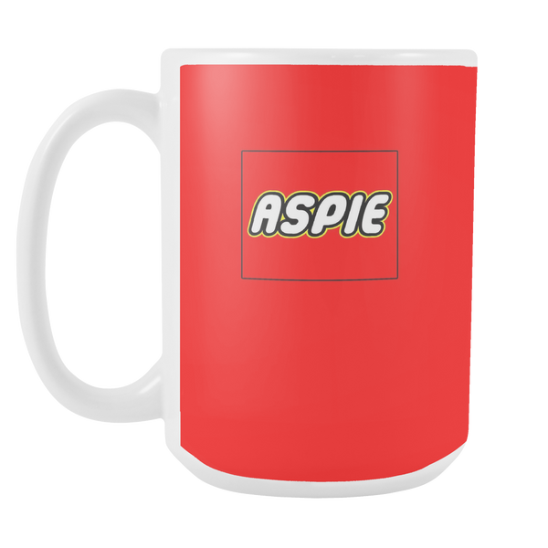 ASPIE Aspergers Coffee / Cocoa / Tea 15oz Ceramic Red Brick Toy (Toy Brick) Mug
