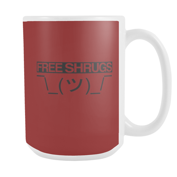 Funny "Free Shrugs" Mug (Take-off on Free Hugs) 15oz
