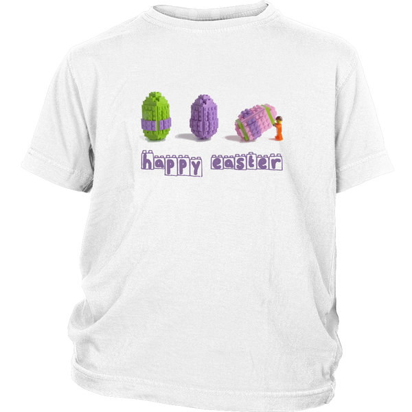 Easter Egg and Minifigure T-shirt Easter Themed Toy Brick Tee