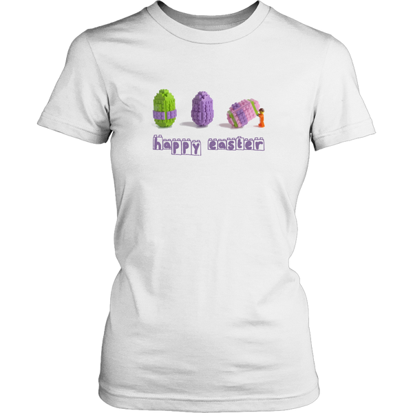 Easter Egg and Minifigure T-shirt Easter Themed Toy Brick Tee
